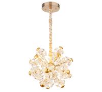 Lampe suspension lampe suspendue plafonnier LED métal couleur or cristaux de verre 50 cm