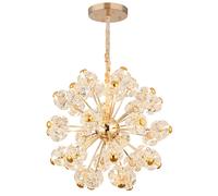 Lampe suspension lampe suspendue plafonnier LED métal couleur or cristaux de verre 80 cm