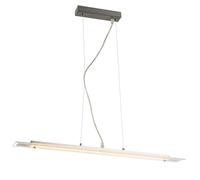 Lampe suspension lampe suspension lampe suspension lampe de salle à manger lampe de table à manger, verre argent dépoli, 1x LED 24W 1280Lm blanc chaud, LxPxH 70x7x120cm