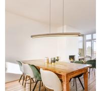 Lampe Suspension LED Lumière pour Salle à Manger Variateur Tactile Optique Bois