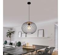 Lampe Suspension Luminaire de Cuisine Cage Lumière pour Salle à Manger Noir H