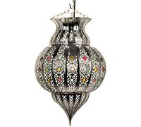 Lampe Suspension Luminaire marocaine Kaynat doré 50cm E27 Douille | Plafonnier Lustre de Salon marocain oriental | Lanterne électrique indienne Vintage design décoration de maison orientale arabe