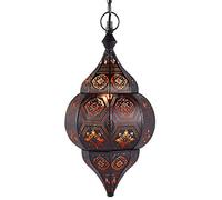 Lampe Suspension Luminaire marocaine Layan 40cm noir E14 Douille | Plafonnier Lustre de Salon marocain oriental | Lanterne électrique indienne Vintage design décoration de maison orientale arabe