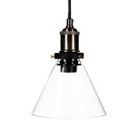 Lampe Suspension Métal Conique "Alak" 18cm Transparent