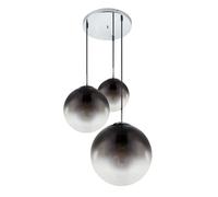 Lampe suspension plafonnier chrome salon télécommande verre dimmable dans un ensemble comprenant des lampes LED RVB