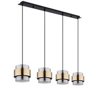 Lampe suspension plafonnier laiton salle à manger lumière cuisine 4 ampoules