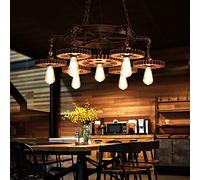 Lampe Suspension Rétro Équipement Industriel Lampe Suspendue E27 * 7 Hauteur Réglable Bar Restaurant Salon Éclairage Lustre Décoratif Plafonnier Lampe À Économie D'énergie