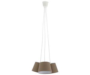 Lampe suspension salon plafonnier suspendu éclairage textile marron Briloner 4288-031