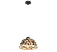 Lampe suspension suspension lampe suspension lampe suspension table à manger, bohème bambou métal noir naturel, 1x douille E27, DxH 30x120cm