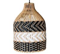 Lampe suspension TURABO Rotin Noir/blanc