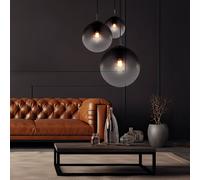 Lampe Suspension Verre Luminaire de Salon Plafonnier Forme Sphérique D 51 CM