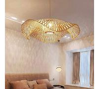 Lampe Suspension Vintage Lustre Tissé Pendentif Bambou Naturel Rotin Lampe À La Main Garden Murale E27 Hauteur Réglable Lampe Suspendue Restaurant Salon Chambre Salon Café Plafonnier