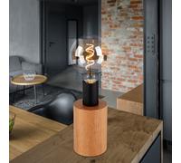 Lampe Table de Bureau Lampe de Table Lampes de Chevet Bois Braun Noir