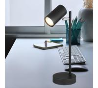 Lampe de bureau orientable lampe de chevet liseuse liseuse table noire, chromée, métal, 1x douille GU10, DxH 12x35 cm