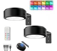 Lampe Tableau Sans Fil Rechargeable, Applique Murale Intérieure avec Telecommande Eclairage Tableau LED Batterie de Lumiere Vitrine USB Spot LED à Piles Adhesif pour Placard Bibliothèque Image