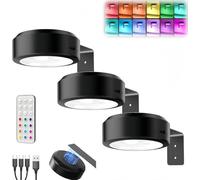 Lampe Tableau Sans Fil Rechargeable, Applique Murale Intérieure avec Telecommande Eclairage Tableau LED Batterie de Lumiere Vitrine USB Spot LED à Piles Adhesif pour Placard Bibliothèque Image