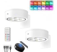 Lampe Tableau Sans Fil Rechargeable, Applique Murale Intérieure avec Telecommande Eclairage Tableau LED Batterie de Lumiere Vitrine USB Spot LED à Piles Adhesif pour Placard Bibliothèque Image