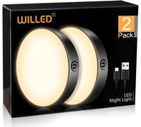 Lampe Tactile À Intensité Variable 3000 K Alimentée Par Batterie Magnétique Pour Placard, Armoire, Comptoir, Cuisine, Chambre (Lot De 2)
