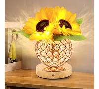 Lampe tactile en forme de tournesol, cadeau d'anniversaire pour femme, lampe de table sans fil, 3 couleurs variables en continu, petite veilleuse, cadeau pour maman, pour la Saint-Valentin, la fête