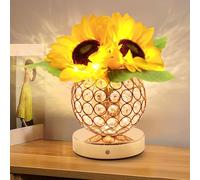 Lampe Tactile En Forme De Tournesol, Cadeau D'anniversaire Pour Femme, Lampe De Table Sans Fil, 3 Couleurs Variables En Continu, Petite Veilleuse, Cadeau Pour Maman, Pour La Saint-Valentin, La Fête