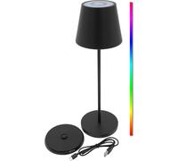 Lampe tactile en métal 35,5 cm avec station de recharge - plusieurs couleurs réglables - Lampe de table intérieure et extérieure
