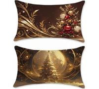 Lampe Taie Oreiller 50x80 Lot de 2 Coussin Canape Arbre de Noël Housse de Coussin Lin Coussins Canapé Rectangulaire Coussins, Taie d'oreiller Imperméable Housse Oreiller, Decoration Maison s-120