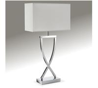 Lampe - TECTAKE - Lampe de table AVINA 60W design moderne et lumière non éblouissante - Gris Chrome