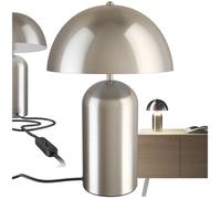 Lampe - TECTAKE - Petite lampe de table rétro ALTEA en acier au design champignon - Nickel mat
