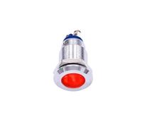 Lampe témoin LED en métal de 12mm, rouge vert bleu 12V 24V 220V, borne à vis chromée(Red,Other Voltage)