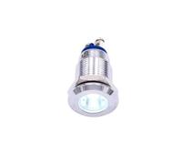 Lampe témoin LED en métal de 12mm, rouge vert bleu 12V 24V 220V, borne à vis chromée(White,3-6V)