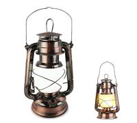 Lampe-Tempête à LED Effet Flamme Vacillante - Bronze