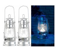 2 lampes tempêtes LED rechargeables avec variateur 200 lm / 3W / 8000K - Argent [Lunartec]