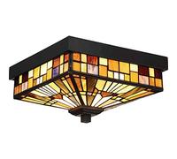 Lampe Tiffany Manche Vitrail IP44 E27 Premium Maison Cour Plafonnier Missy