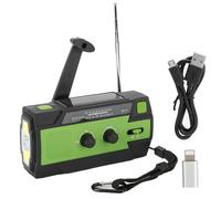 Lampe torche 3 modes avec radio portable à manivelle solaire, station météo d'urgence AM/FM/NOAA et conception étanche pour les amateurs de plein