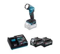 Lampe torche 40V 3000 lx DEAML001G + 2 batteries 40V 2,5 Ah + chargeur rapide DC40RA MAKITA