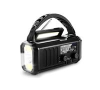 Lampe torche,Aiorber haute luminosité, longue portée, recharge solaire, recharge USB, radio d'urgence multifonction
