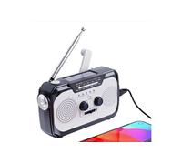 Lampe torche,Aiorber radio à manivelle, radio à énergie solaire, batterie externe d'urgence, kit d'urgence pour l'extérieur, alarme SOS, sortie