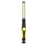 Lampe Torche Cob Rechargeable USB pour Travail, Base 360° | Projecteur D'inspection Portable, Poignée Antidérapante Ergonomique, ABS Caoutchouc Cuivre, Jaune