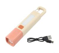 Lampe torche compacte rechargeable avec LED XPE 300 lm, faisceau de mise au point réglable, 3 modes d'éclairage, corps en aluminium, lampe torche portable pour camping et randonnée (kaki)
