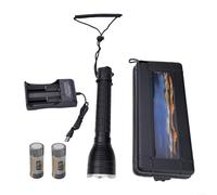 Lampe torche de plongée haute luminosité P70 LED 4000LM étanche pour la pêche et le camping (F)