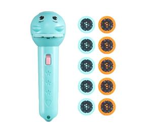 Lampe torche de projecteur pour enfant - 80 diapositives de dessins animés, torche à main éducative | veilleuse interactive pour narration, jeu d'ombres, torche de diapositives portable pour ap