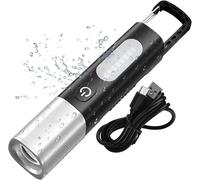 Lampe Torche De Travail Lampe Torche De Voyage Rechargeable Type-C Avec Accroche Led De Poche À 4 Modes Avec Variation D'intensité Pour Camping, Marche, Randonnée, Voyage, Lecture