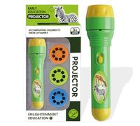 Lampe Torche et Projecteur Animal avec 3 Disques, Jouet Projecteur Histoire Diashow pour Enfants 3-7 Ans, Jouet Animal, Cadeau Scientifique Éducatif pour Garçons et Filles