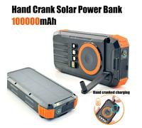 Lampe torche étanche 100000mAh, banque d'alimentation solaire d'extérieur, chargeur de batterie à manivelle, Powerbank pour iPhone Xiaomi Samsung 1 pcs Battery