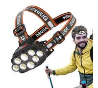 Lampe torche frontale étanche à long faisceau lumineux pour camping, randonnée, course, travail, pêche, assemblage extérieur voiture