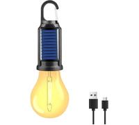 Lampe torche - Lanterne de camping - LED solaire rechargeable, 3 modes de luminosité, étanche, pour camping, coupure de courant, u