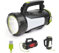 Lampe Torche LED 1000 Lumens FISHTEC Portée 1 Km 3 Modes COB Rechargeable USB Batterie Externe Poignée Bandoulière