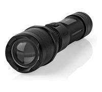 Lampe Torche LED 10W 1000lm IPX4 Portée 110m Rechargeable USB-C Nedis Noir Noir