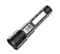 Lampe torche LED 3000 mAh super lumineuse | Lampe torche haute luminosité | Lampe torche lumineuse avec lumière latérale et écran LCD | Lanterne multifonction pour le camping