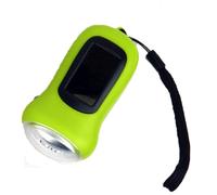 Lampe torche LED à manivelle Dynamo à énergie solaire, lampe de poche d'urgence de survie (vert)